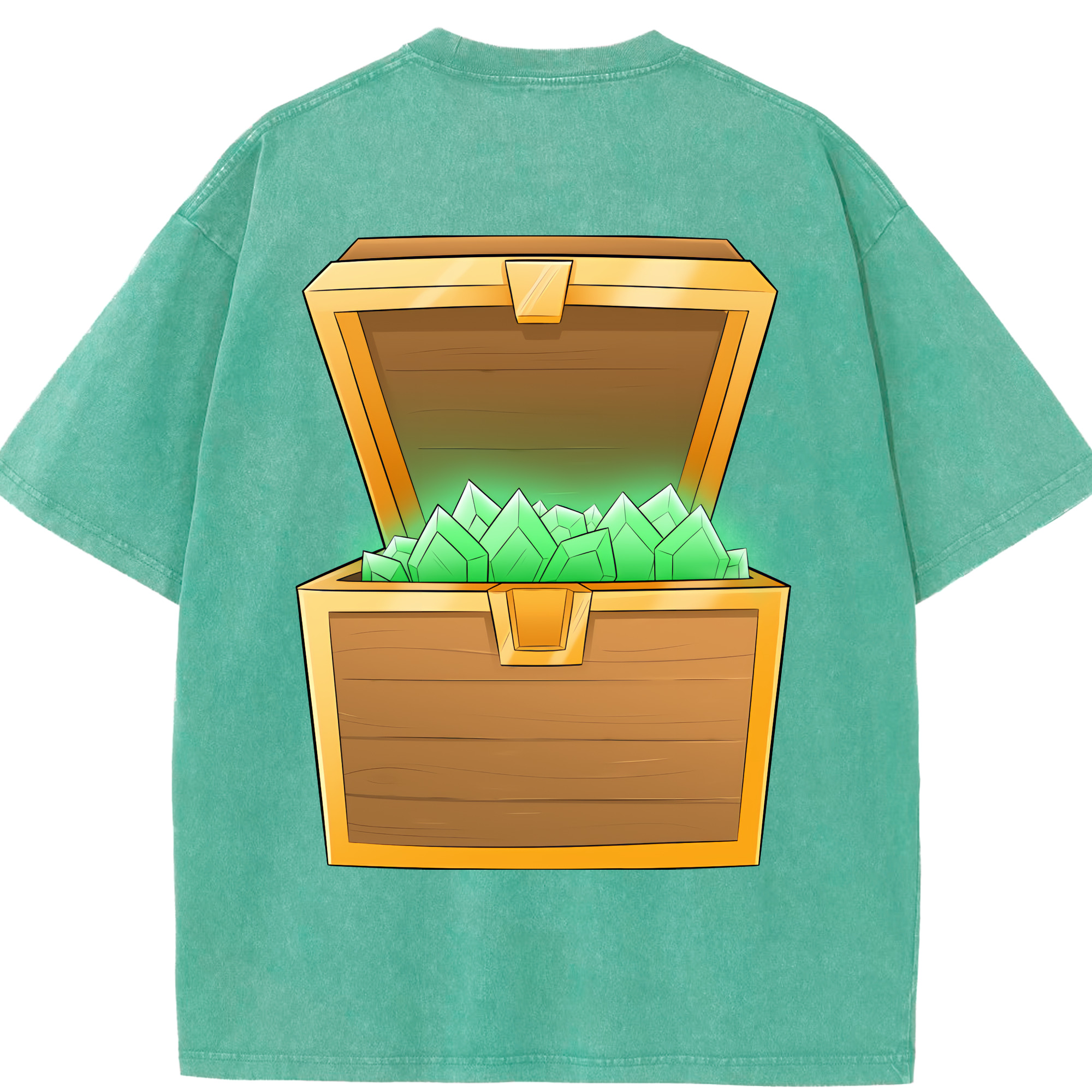 （画像用） マインクラフト ブロックの世界 Minecraft MC Block world 綿100% ヴィンテージ風 半袖Tシャツ（背面プリント）